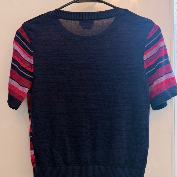 Kate Spade New York Striped Short-Sleeve Knit Top – Button Shoulder Detail Small - Picture 6 of 6